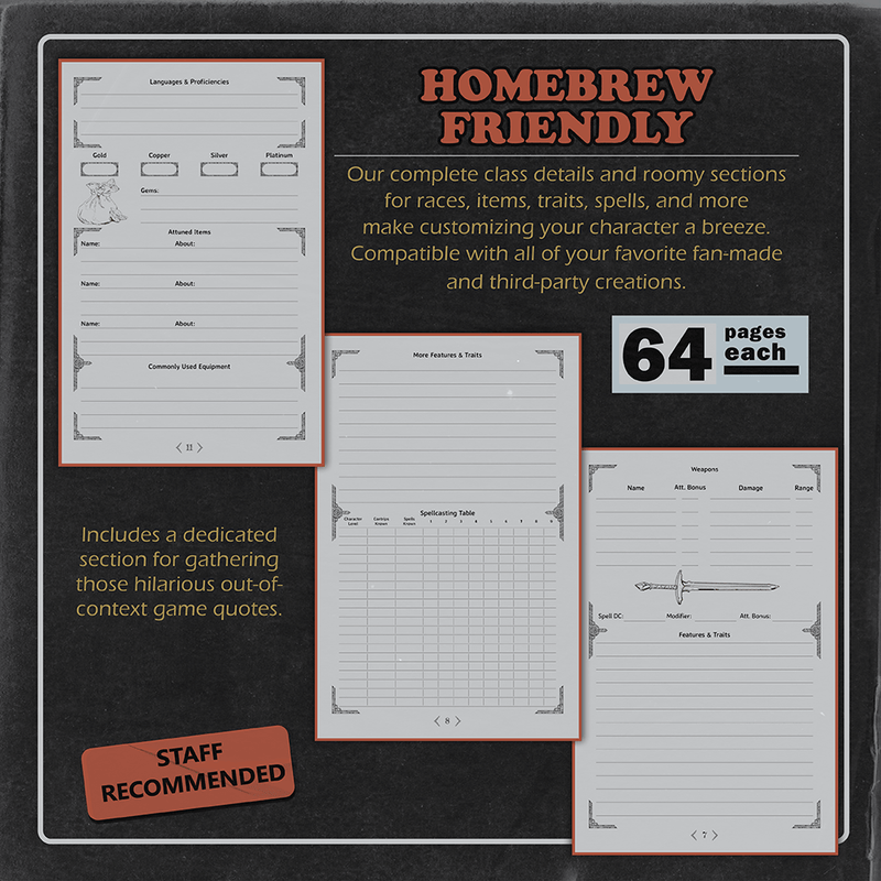 Dungeon Notes Hero's Journals 3 Pack - Black