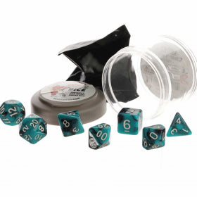 Pizza Dungeon Dice - Teal & Black