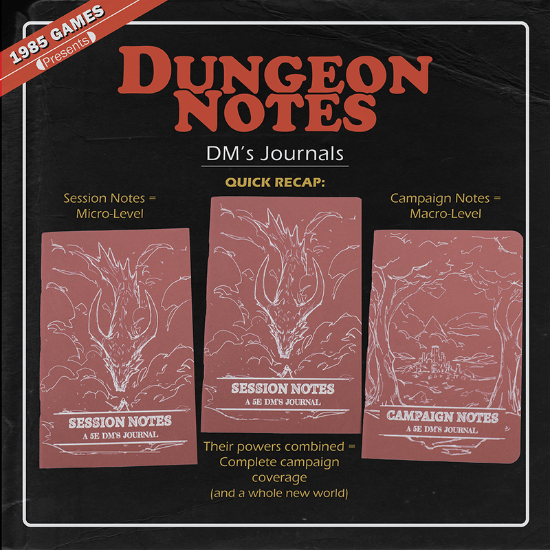 Dungeon Notes DM's Journals 3 Pack - Red