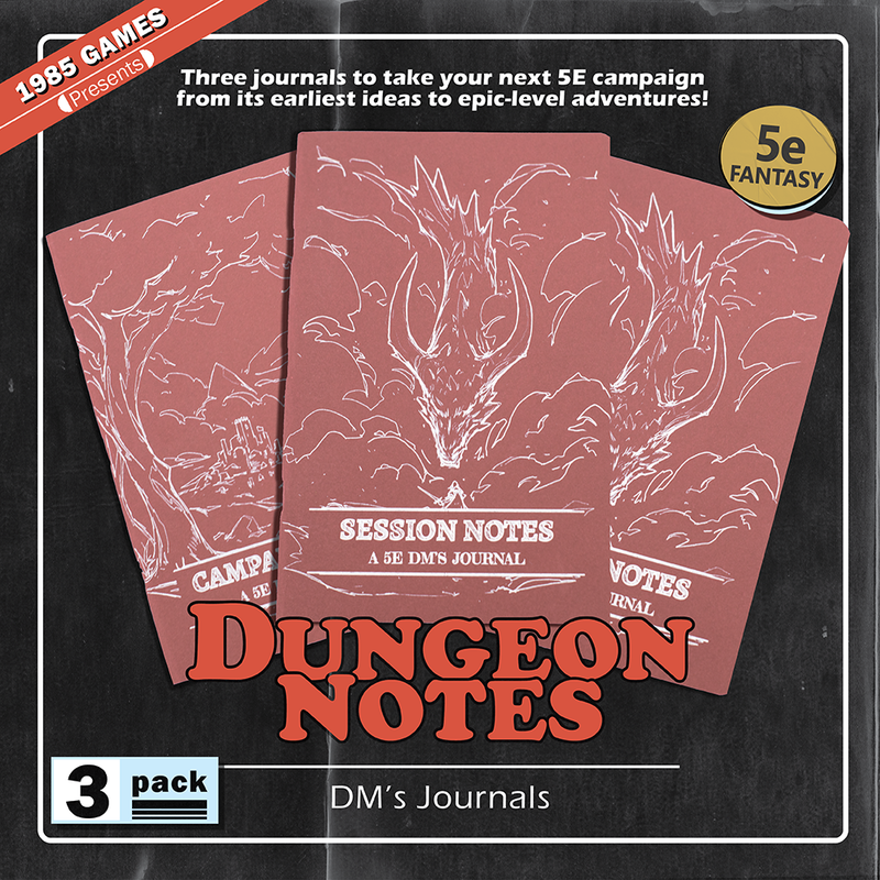 Dungeon Notes DM's Journals 3 Pack - Red
