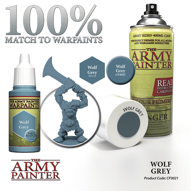 Army Painter Color Primer: Wolf Grey (400 ml)