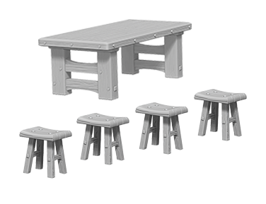 WZK 72593 Wooden Tables & Stools