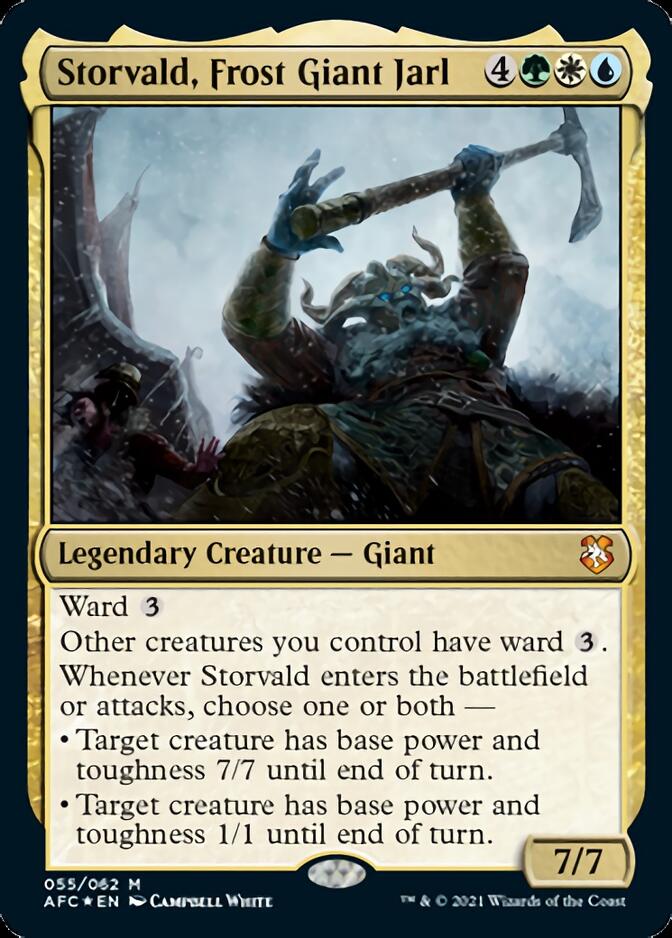 best giant cards mtg Storvald, Frost Giant Jarl [Dungeons & Dragons: Adventures in the Forg