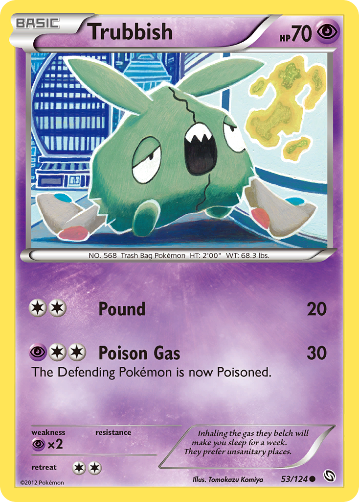 pokemon card trubbish (53/124) [Black & White: Dragons Exalted] Grade:2 Darkness Darkness Call for CHARACTER_POKEMON ONE PIECE Card Game
