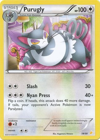 pikachu libre pokemon card Purugly (19/30) [XY: Trainer Kit 3