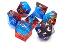 OSDSHP-08 Old School 7 Piece DnD RPG Dice Set: Sharp Edged - American Hero