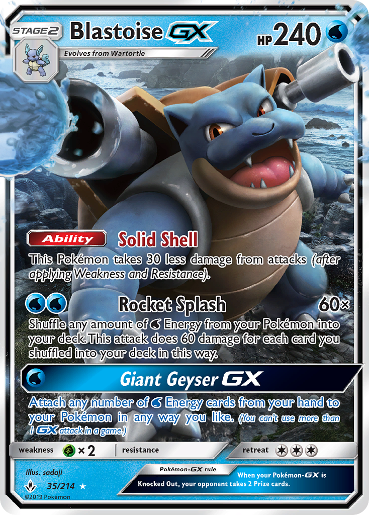 Blastoise GX (35/214) [Sun & Moon: Unbroken Bonds]