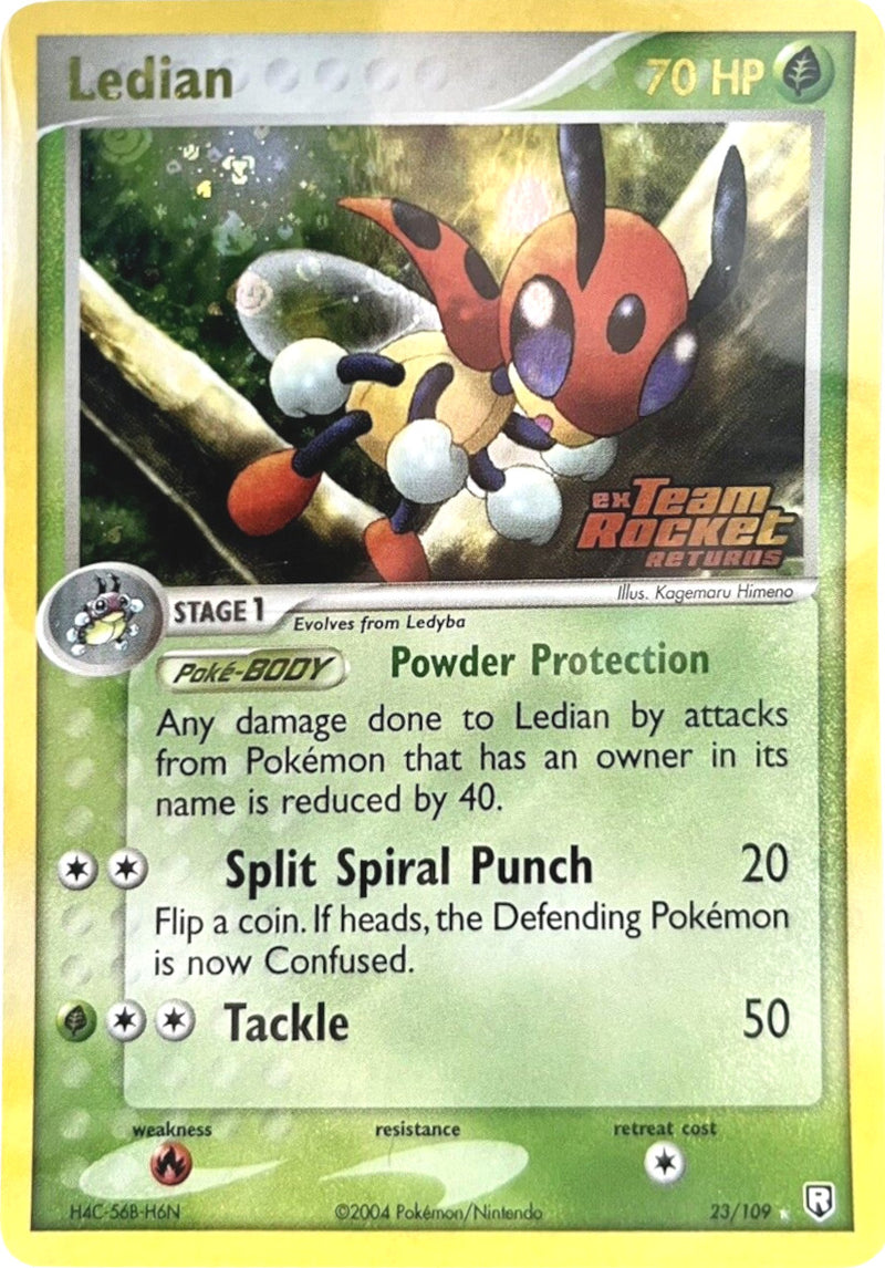 different types of holo pokemon cards Ledian (23/109) (Stamped) [EX: Team Rocket Returns]