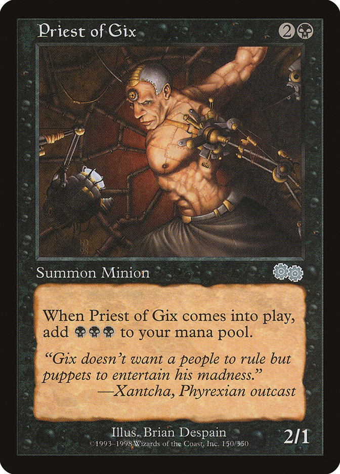 gix mtg card Priest of Gix [Urza's Saga]