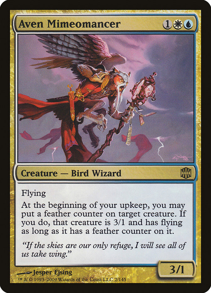 feather card mtg Aven Mimeomancer [Alara Reborn]
