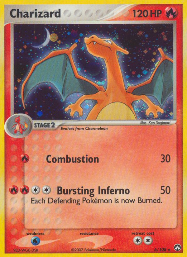 charizard pokemon card 6/108 Pokmon - Holo Rare - (6/108) - (EX Power Keepers) Preserved in a tamper Charizard Powers Keepers 6/108