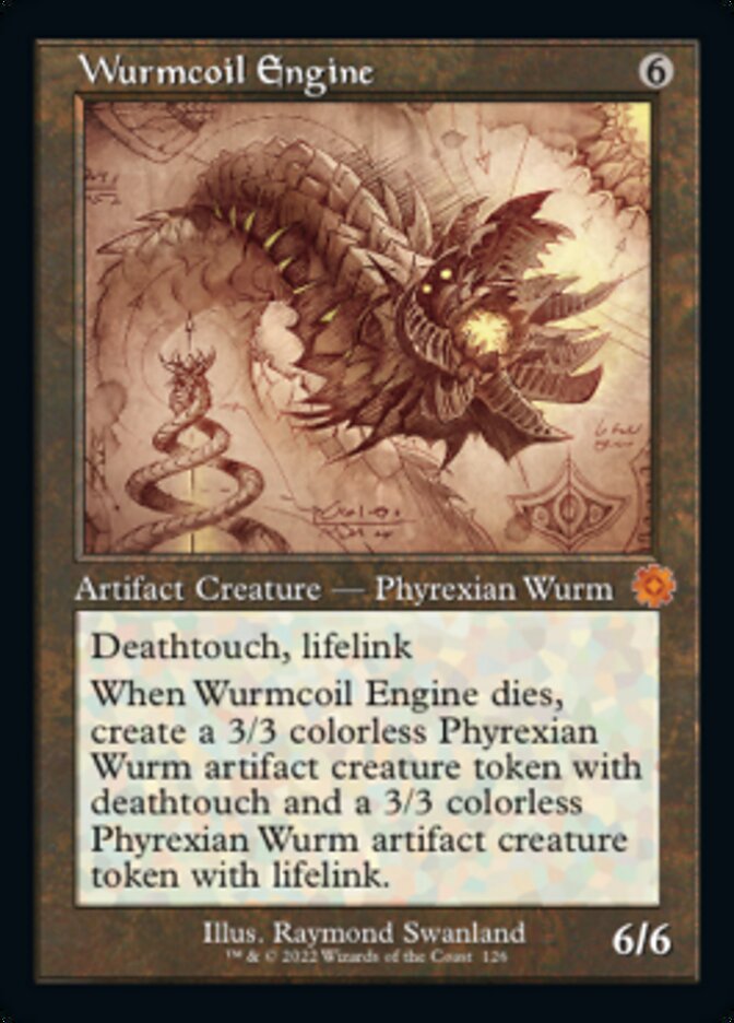 schematic cards mtg Phyrexian Revoker Retro Frame 103 M PF Brothers War Series The Brothers War Retro Artifacts (BRR) #120 Illustrated by Irina Nordsol Magic Wurmcoil Engine (Retro Schematic) [The