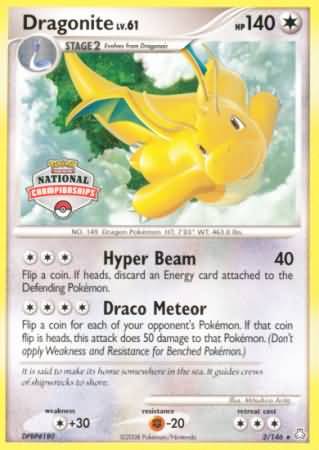 Dragonite (2/146) (National Championship) [Diamond & Pearl: Legends Awakened]