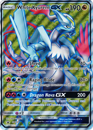 kyurem white pokemon card ex SR 160/086 Black Bolt Ultra Rare Card Type White Kyurem GX - Dragon