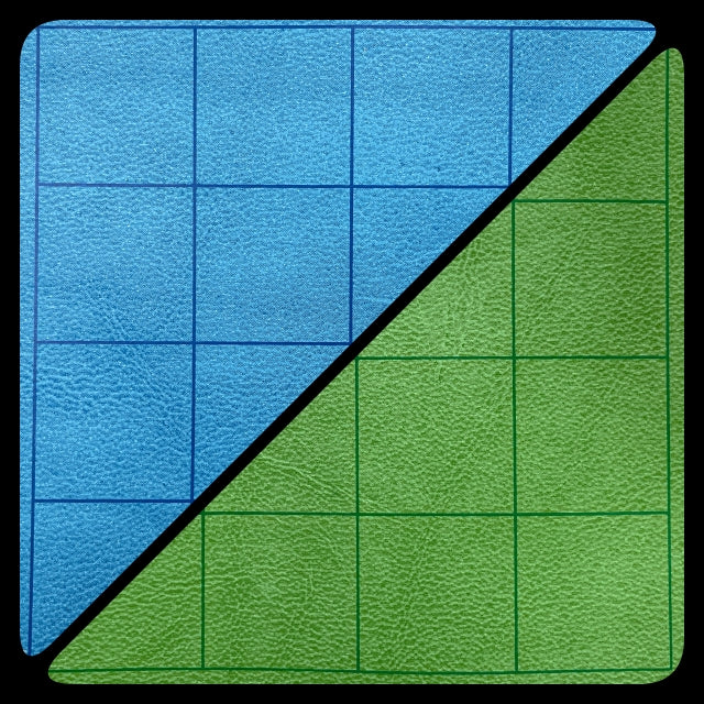CHX 96465 Battlemat: Two-Color Vinyl Game Mat - Blue & Green 1" Square Pattern