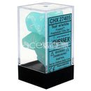 CHX 27405 Teal/white Frosted Polyhedral 7 Die Set
