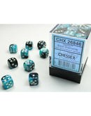 CHX 26846 Black Shell/White Gemini 12mm d6 Dice Block (36 Dice)
