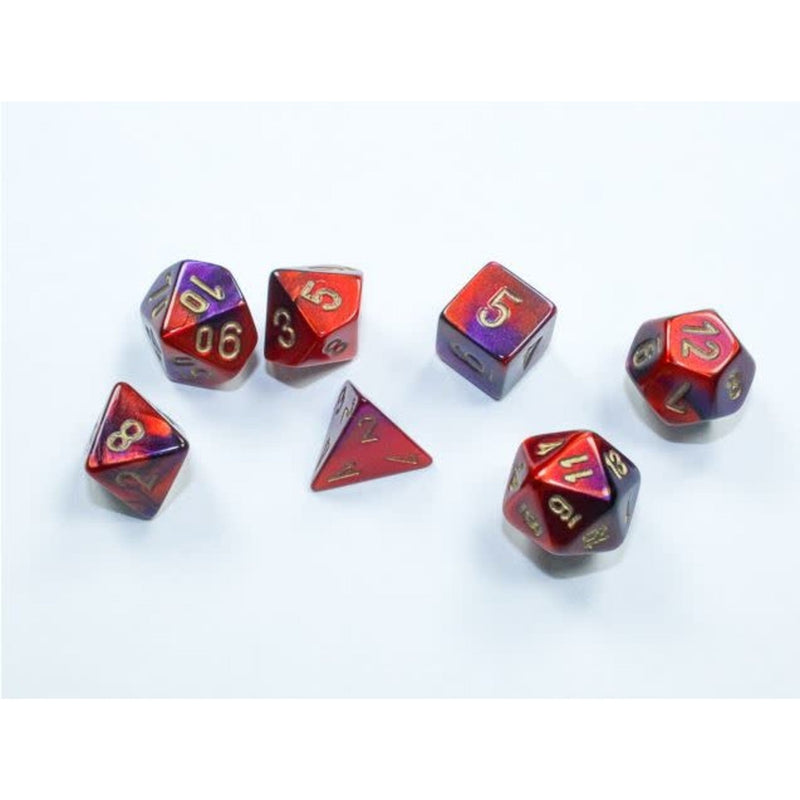 CHX 20626 Gemini Purple-Red/Gold Mini-Polyhedral 7-Die Set