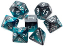 CHX 26456 Steel Teal / White Gemini Polyhedral 7 Die Set