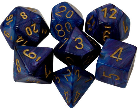 CHX 27497 Purple / Gold Lustrous Polyhedral 7 Die Set