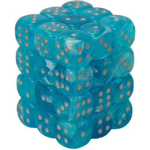 CHX 27966 Sky / Silver Luminary 12mm d6 Dice Block (36 Dice)