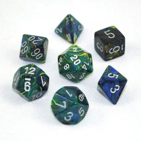 CHX 27445 Festive Green/Silver Polyhedral 7 Die Set