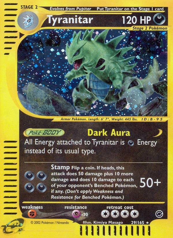 expedition pokemon card set Tyranitar (29/165) [Expedition: Base Set]