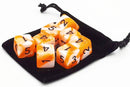 Old School 8-Piece D6 Dice Set: Vorpal - Orange & White w/ Black