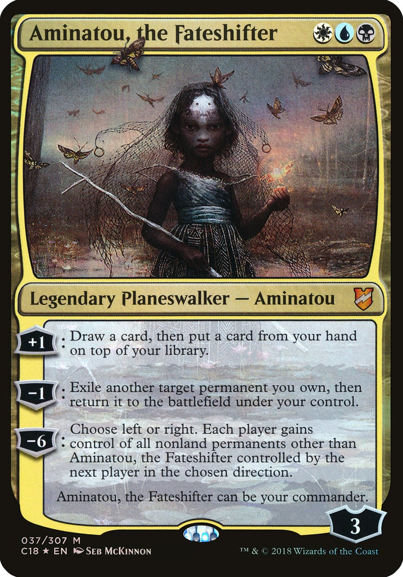 oversized mtg card Aminatou, the Fateshifter (Oversized) [Commander 2018 Oversized]
