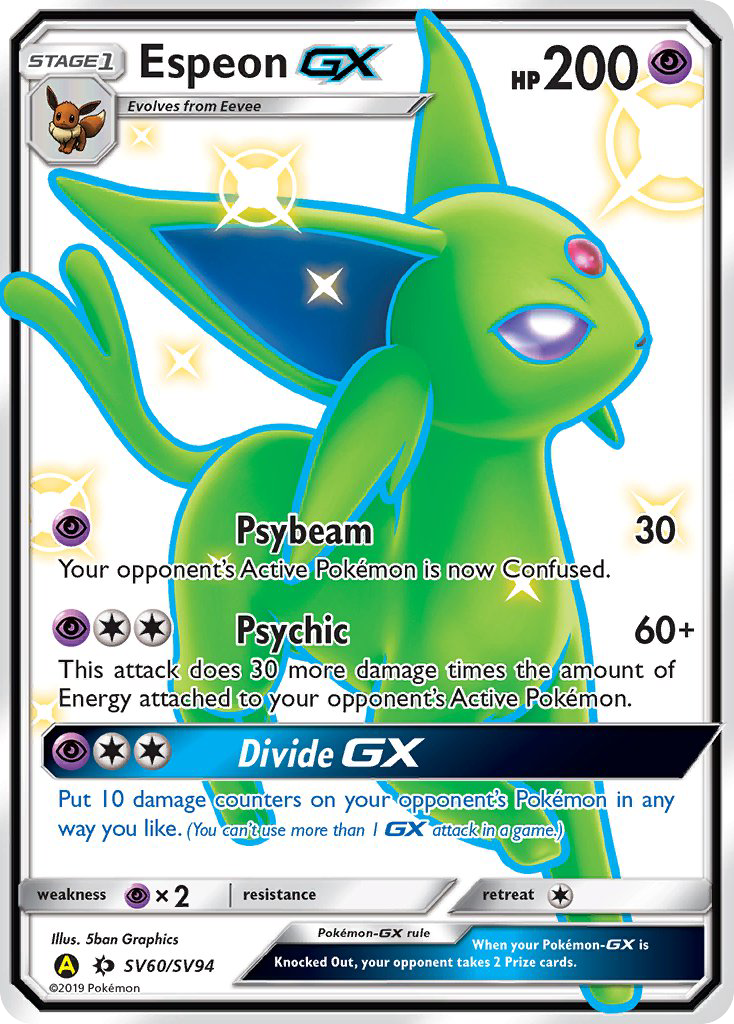 hidden fates pokemon card Espeon GX (SV60/SV94) [Sun & Moon: Hidden Fates
