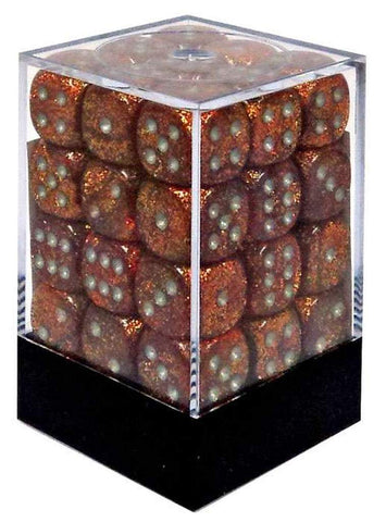 CHX 27903 Glitter Gold/Silver 12mm d6 Dice Block (36 Dice)
