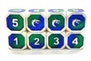 OSDMTL-30 Dragon Forged Platinum Blue & Green D6 Set
