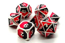 OSDMTL-29 Dragon Forged Platinum Black & Red Polyhedral 7 Die Set