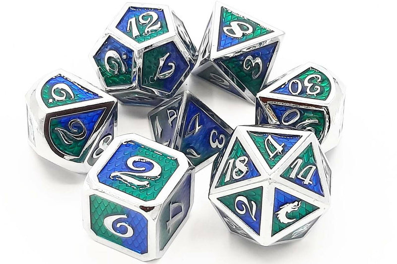 OSDMTL-99 Dragon Scale - Blue & Green Polyhedral 7 Die Set