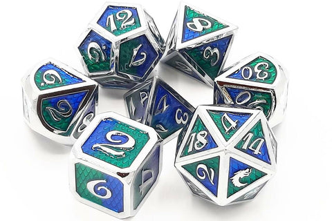 OSDMTL-99 Dragon Scale - Blue & Green Polyhedral 7 Die Set