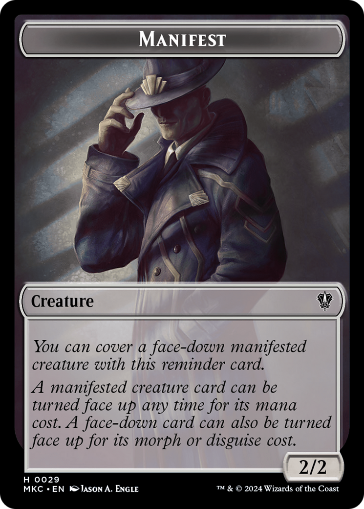 Saproling // Manifest Double-Sided Token [Murders at Karlov Manor Comm