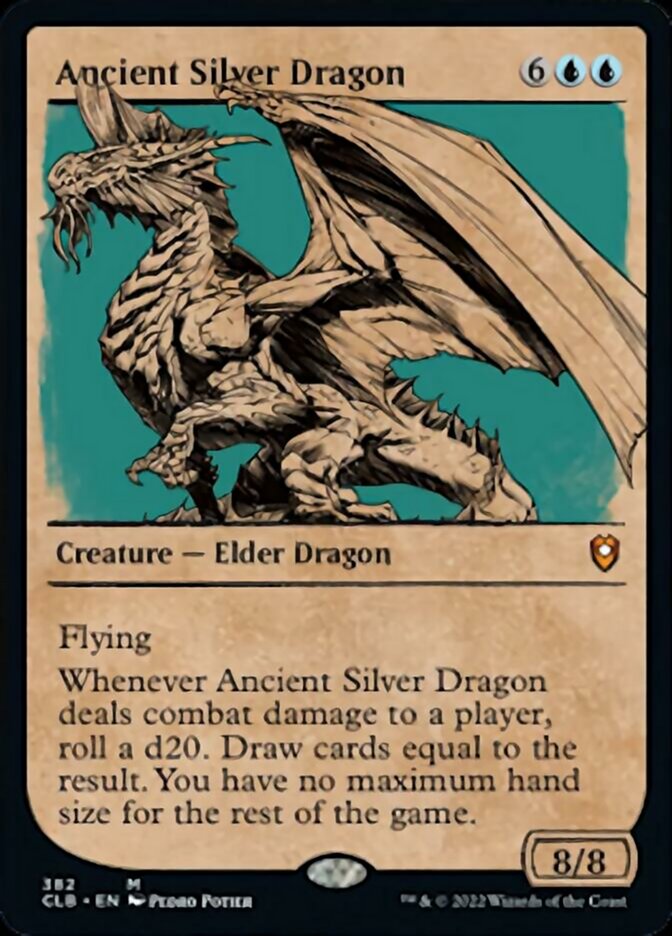 d20 mtg cards Ancient Silver Dragon (Showcase) [Commander Legends: Battle for Baldur