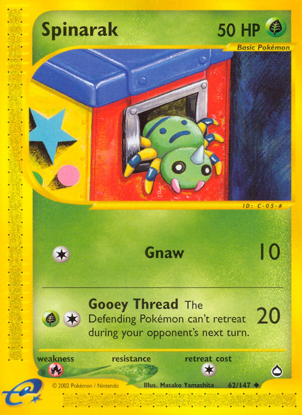pokemon card spinarak Japan Pop Mart Grass Grass Poison Sting (10) Flip a coin Spinarak 006 - Reverse Holofoil