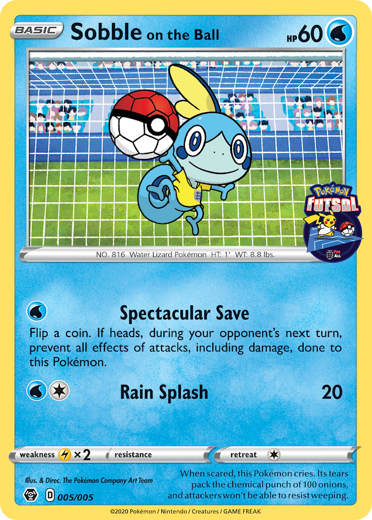 pokmon futsal cards Sobble on the Ball - 005/005 (Pokemon Futsal) Promo Card Type Sobble on the Ball (005/005)