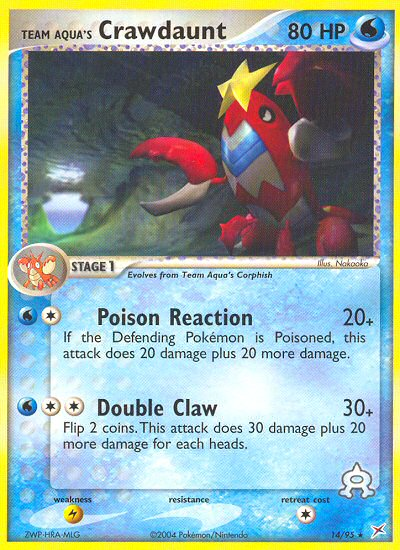 pokemon team aqua cards Team Aqua's Crawdaunt (14/95) [EX: Team Magma vs Team Aqua]