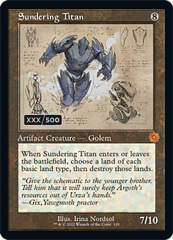 Sundering Titan (Retro Schematic) (Serial Numbered) [The Brothers' War Sundering Titan (Retro Schematic) (Serial Numbered) [The Brothers' War