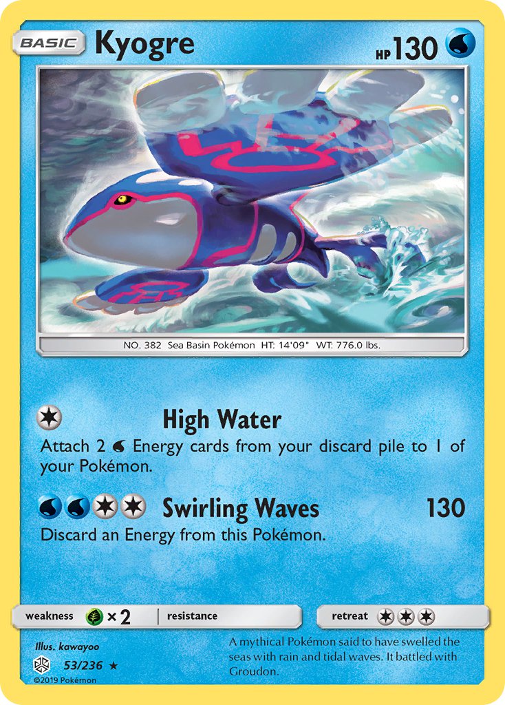 Kyogre (53/236) (Cracked Ice Holo) (Theme Deck Exclusive) [Sun & Moon: Kyogre (53/236) (Cracked Ice Holo) (Theme Deck Exclusive) [Sun & Moon: