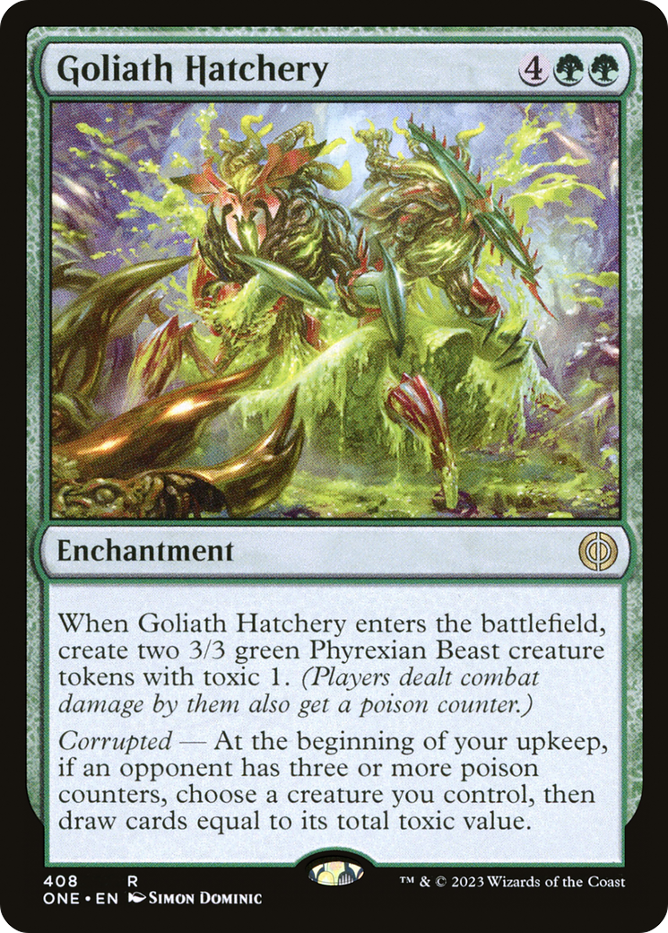mtg phyrexia all will be one green cards Magic The Gathering - - not actual card. MTG Borderless Phyrexia: All Will