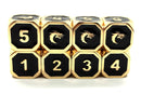 OSDMTL-43 Elven Forged Black w/ Gold D6 Set