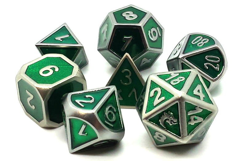 OSDMTL-08 Elven Forged Metallic Green Polyhedral 7 Die Set