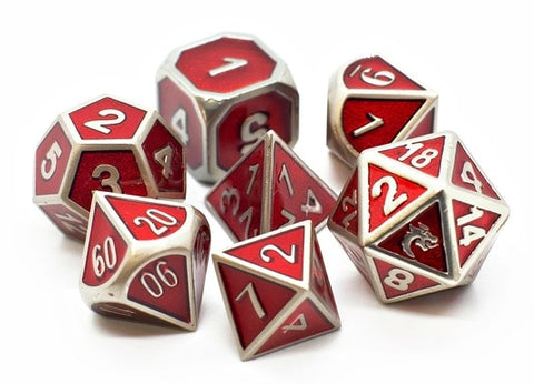 OSDMTL-11 Elven Forged Metallic Red Polyhedral 7 Die Set