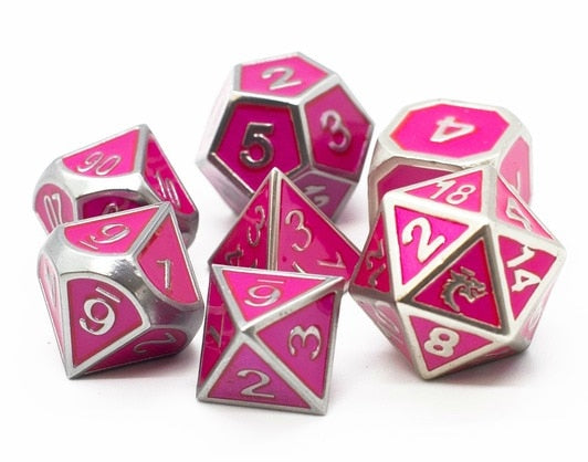 OSDMTL-09 Elven Forged Metallic Pink Polyhedral 7 Die Set