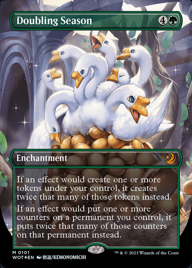 Doubling Season (Anime Borderless) (Confetti Foil) [Wilds of Eldraine: