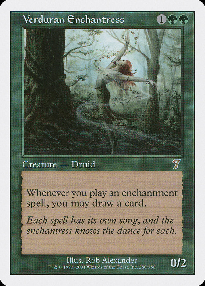 enchantress cards mtg Verduran Enchantress [Seventh Edition]