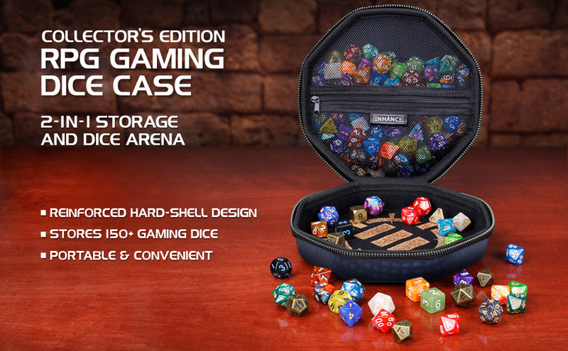 Enhance Gaming: Dice Case and Tray - Blue